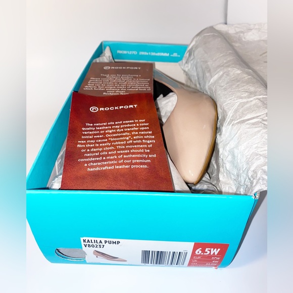 Women’s Rockport Total Motion Kalila Heel Patent Taupe Size 6.5W - Picture 4 of 5